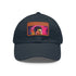 Neon watercolor baseball cap with light brown patch and rectangle shape.