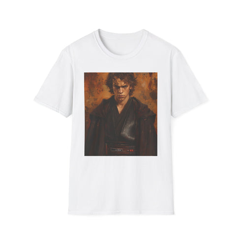 Charcoal cotton T-shirt with vibrant Anakin Skywalker painting graphic