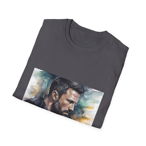 Charcoal watercolor radiant T-shirt with crew neck cotton regular fit design