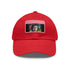 Neon watercolor Paul McCartney baseball cap with light brown patch.