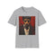 Charcoal Scarface portrait tee with vibrant colors captures Tony Montana's legacy.