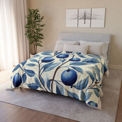 William Morris Willow Bough Botanical Plush Fleece Throw Blanket - View 12 | Prints With Passion