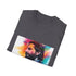 Charcoal cotton T-shirt with expressive watercolor of Bradley Cooper
