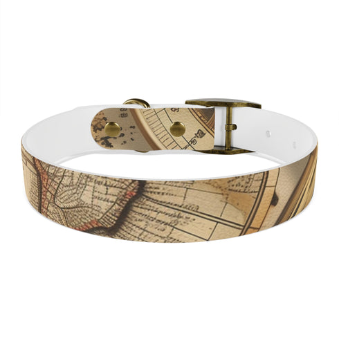Wanderlust Dog Collar: Vintage Maps