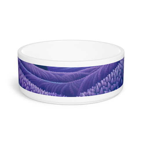 Lavender Fields Ceramic Pet Bowl with Dreamy Floral Pattern.