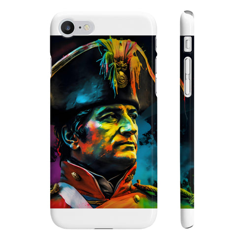 Neon Emperor Napoleon iPhone Case: Vibrant watercolor portrait for history buffs.