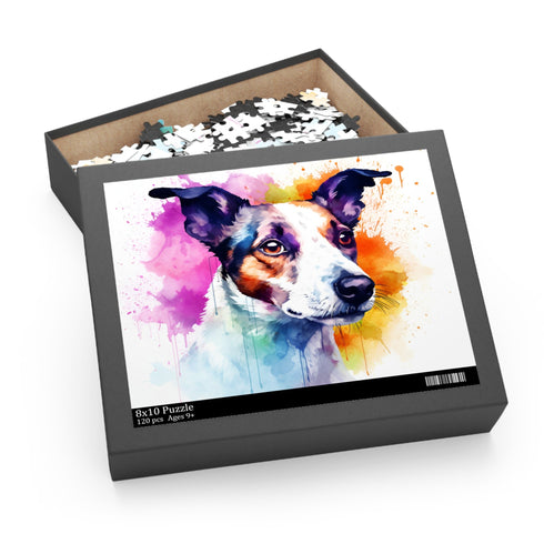 Charming Jack Russell Terrier jigsaw puzzle for dog lovers.