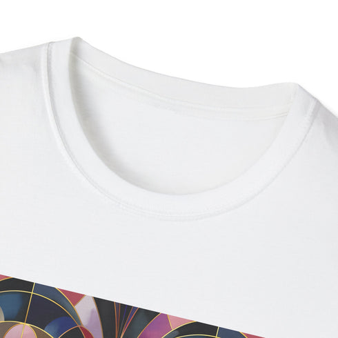 Art Deco Geometric Pattern Charcoal T-Shirt - Regular Fit, Unisex S.