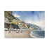 Coastal Amalfi Coast canvas with tranquil Mediterranean seascape for home decor.