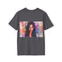 Kim Kardashian watercolor tee in charcoal, crew neck, regular fit.