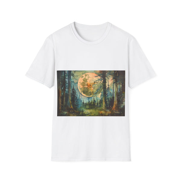 Galactic Adventure Tee: Endor Moon Cotton T-shirt in Charcoal.
