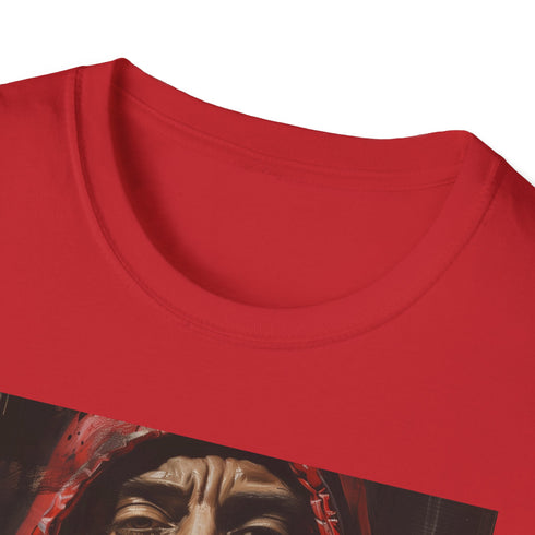 Charcoal Eminem painting t-shirt with vibrant colors and regular fit