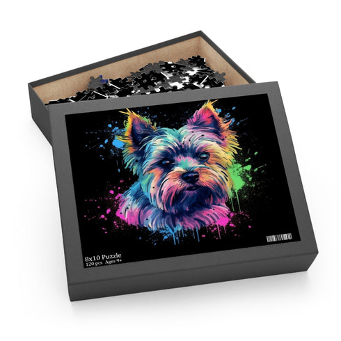 Adorable Yorkshire Terrier jigsaw puzzle for dog lovers and enthusiasts.