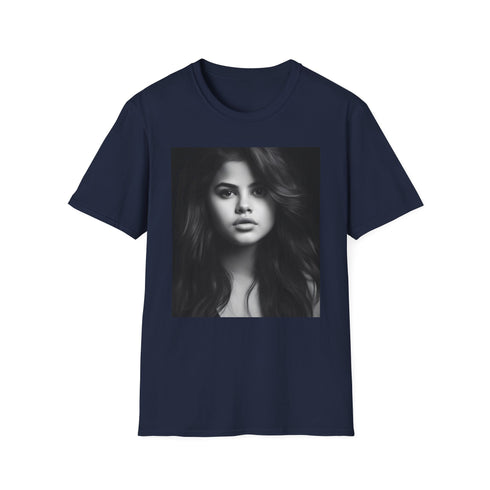 Selena Gomez T-shirt in Charcoal, crew neck, cotton fabric, regular fit