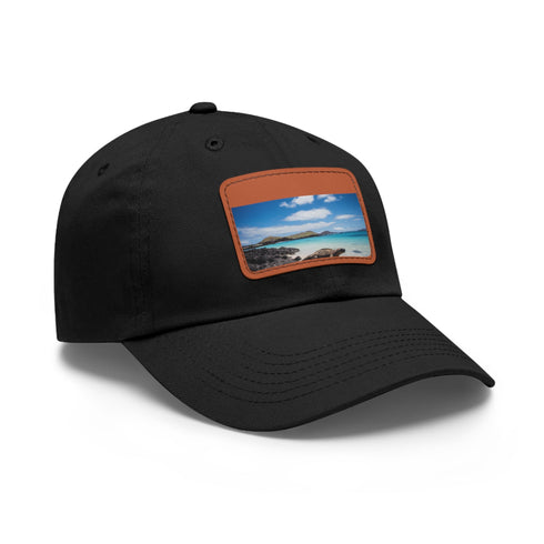 Galapagos Explorer Baseball Cap in White with Light Brown Patch