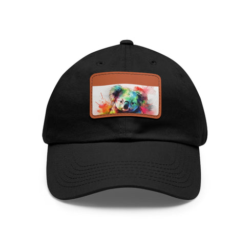 Koala Watercolor Baseball Cap - White/Light Brown Cotton Unisex Hat