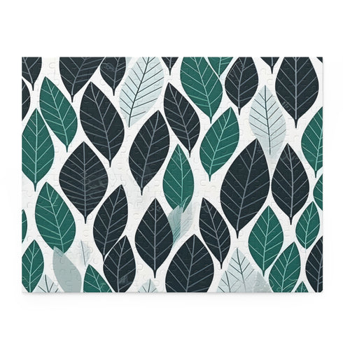 Green Ferret Leaf Puzzle - Unique nature-inspired jigsaw perfect for relaxation in modern green hues