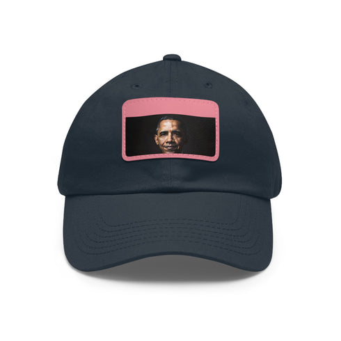 Stylish white cotton hat with Barack Obama logo patch.