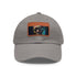 Neon watercolor baseball cap with light brown patch, rectangle shape.