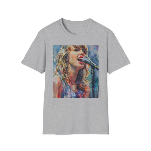 Black Taylor Swift Concert T-shirt with Watercolor Design