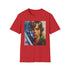 Charcoal cotton T-shirt with vivid Luke Skywalker painting evoking heroic journey