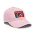 Neon watercolor baseball cap with light brown rectangle patch.