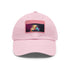 Neon hamster baseball cap in white with light brown patch.