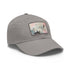 Golden Mint Abstract Baseball Cap in White with Light Brown Patch