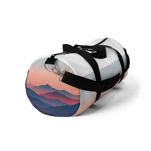 Mountain landscape minimalist small duffel bag for outdoor adventurers.