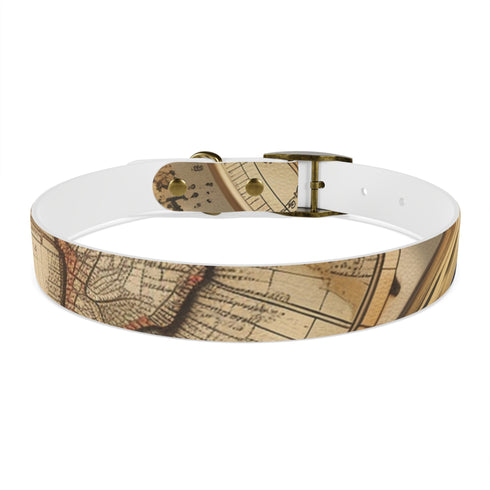 Wanderlust Dog Collar: Vintage Maps