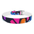 Neon graffiti urban dog collar in black onyx for medium dogs.