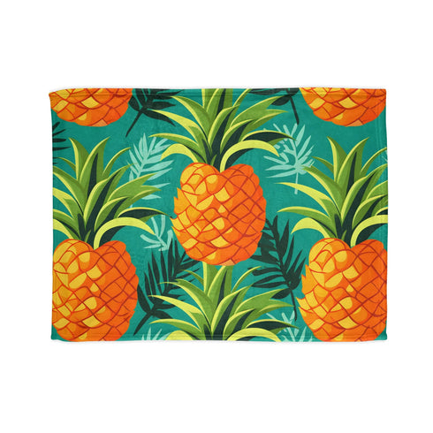 Tropical pineapple-themed blanket for restful sleep indoors.