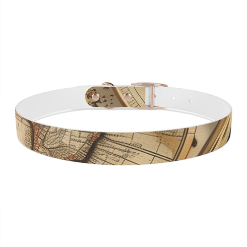 Wanderlust Dog Collar: Vintage Maps