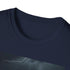 Nature inspired cotton crew neck t-shirt in charcoal, size small.