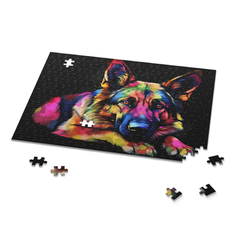German Shepherd jigsaw puzzle for dog lovers, 10" x 8" size.