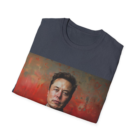 Elon Musk graphic tee in Charcoal, cotton, regular fit, comfortable.