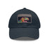 Dino Dreams Watercolor Neon Baseball Cap, White with Light Brown Patch