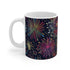 Colorful seamless fireworks pattern ceramic mug for coffee lovers.