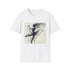 Charcoal cotton t-shirt with dancer silhouette and musical notes design