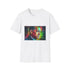 Graphic charcoal T-shirt featuring vibrant neon Tom Hanks in cotton crew neck