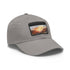 Desert Peaks Baseball Cap in White with Light Brown Patch.