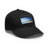 White and light brown Malibu Dreamin baseball cap with beach image.