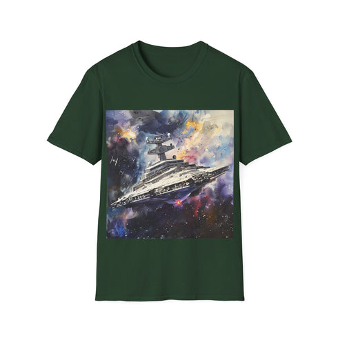 Charcoal cotton Star Wars tee with Imperial Star Destroyer graphic.