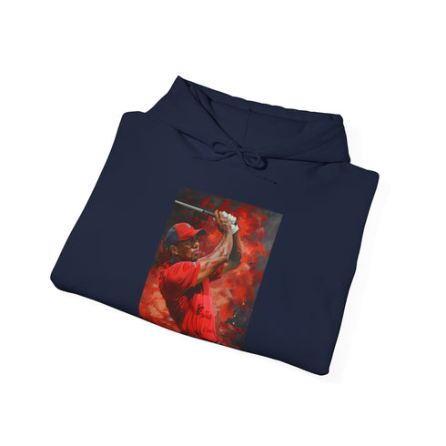 Tiger Woods legendary golfer hoodie in navy, size S.