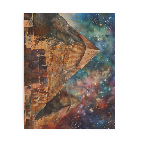 Egyptian Pyramids watercolor jigsaw puzzle with vibrant colors, 120 pcs.