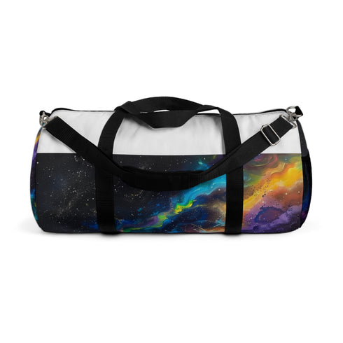 Vibrant Galaxy Neon duffel bag, perfect for all adventures.