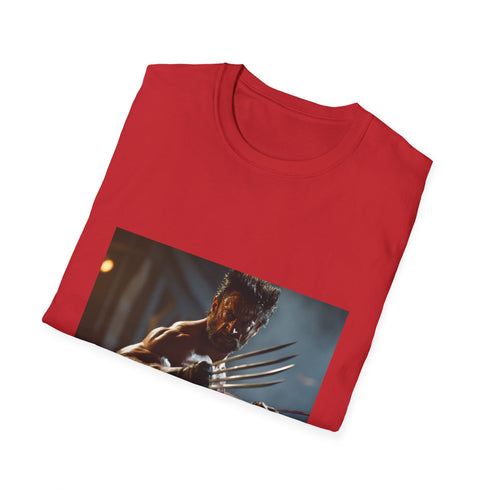 Charcoal Wolverine T-shirt with watercolor claws graphic and crew neck design