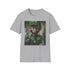 Charcoal cotton T-shirt with vibrant Luigi paintingítulo