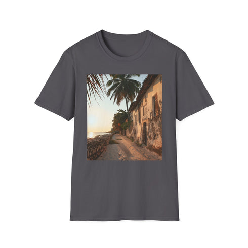 Zanzibar Markets Charcoal Crew Neck T-Shirt, Cotton, Regular Fit