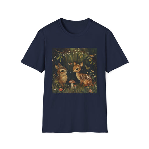 Charcoal woodland creatures t-shirt with breathable cotton and regular fit